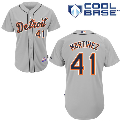 Victor Martinez #41 MLB Jersey-Detroit Tigers Men's Authentic Road Gray Cool Base Baseball Jersey